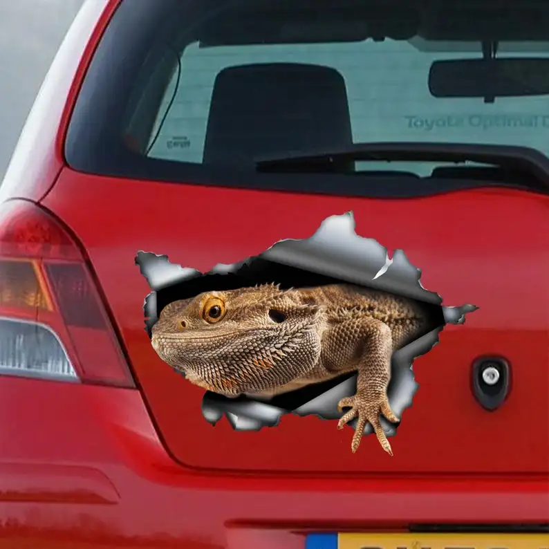 

2021 Grey bearded dragon car decal, Beardie magnet, gray beardie car decal, gray beardie sticker