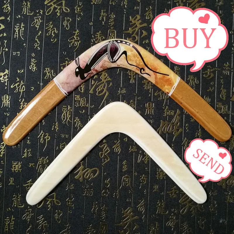 Купите один получите бесплатный ручной работы Деревянный бумеранг расстояние