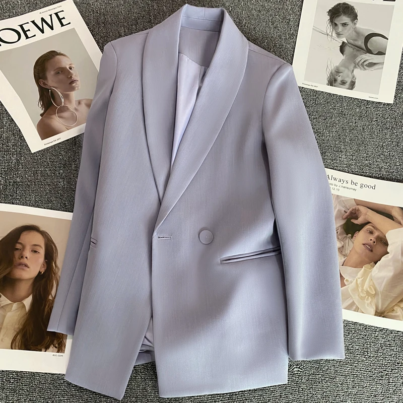 

Women 2022 Spring Autumn Suit Blazer Office Jacket Female Fashion Single Button Loose Coat Office Lady Formal Casual Blazers M20