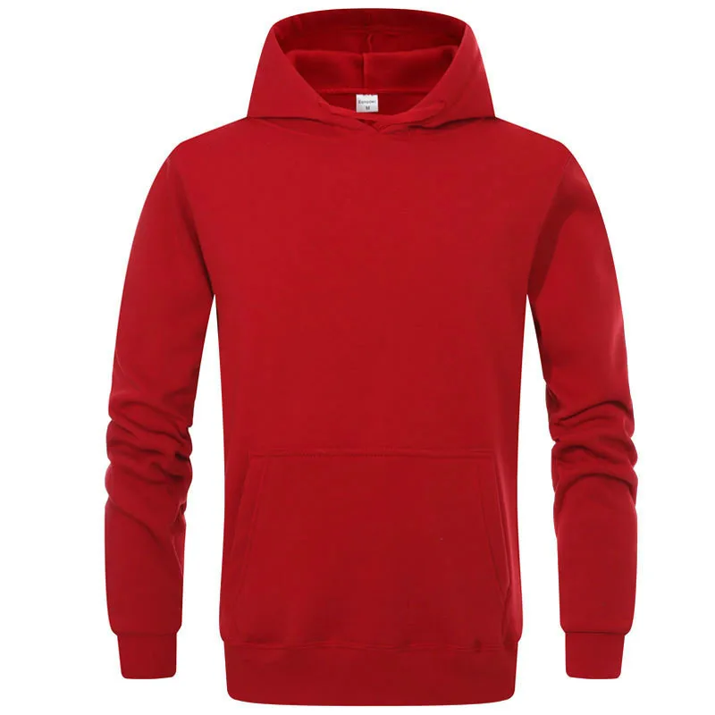 

Men's Hoodie solid color white Pullover large clothing