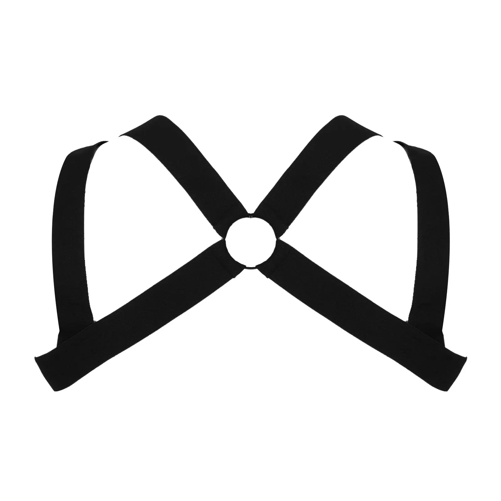 Mens Erotic Crop Tops Body Chest Harness Belt Metal Ring Elastic Shoulder Straps Clubwear Fancy Dress Ball Stage Show Costumes |