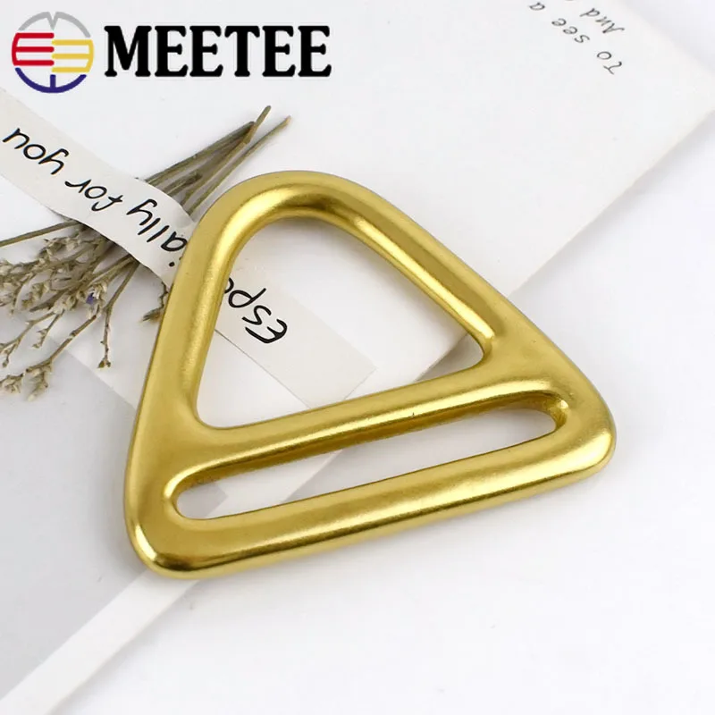 

Meetee 1/2pcs Pure Copper Ring Size 45mm Brass Belt Buckle for Clothing Bands Connection Hook Hardware DIY Accessories AP663