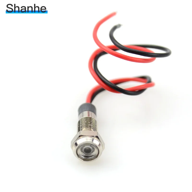 12V-24v white IP67 Водонепроницаемый светодиодный Предупреждение ющий индикатор светильник 6 мм пилот, сигнальный огонь 3V 5V 6V 12V 24V 220v красный желтый синий зеленый белый - Цвет: 12V-24v white