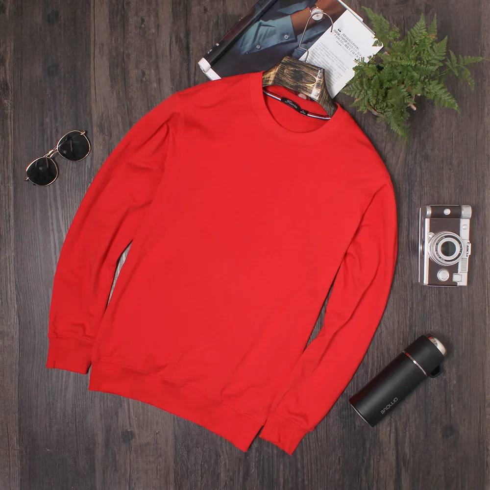

New autumn sweater long sleeve round neck pullover blank sweater men