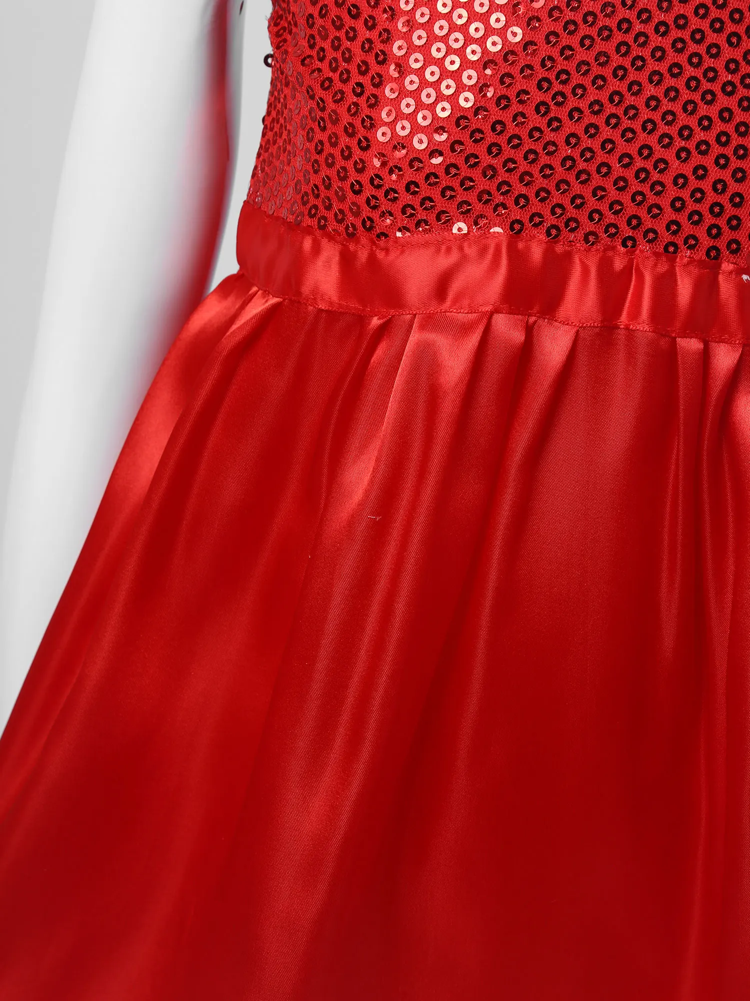

Kids Dresses Girls Christmas Clothes Shiny Sequins Party Costume Red Children Elegant Sleeveless Princess Prom Children Dress
