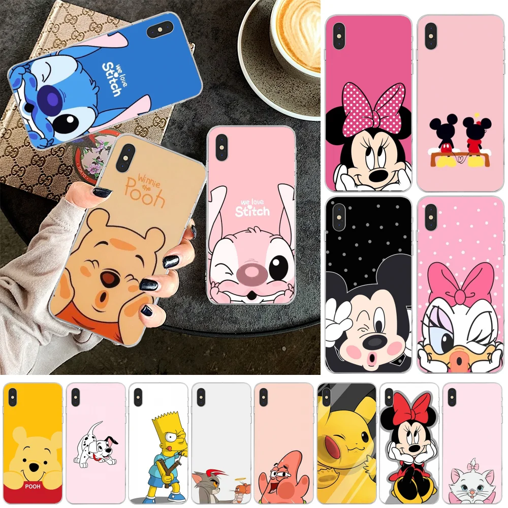 BaweiTE Модный черный мягкий чехол для телефона из ТПУ с мультипликационным принтом