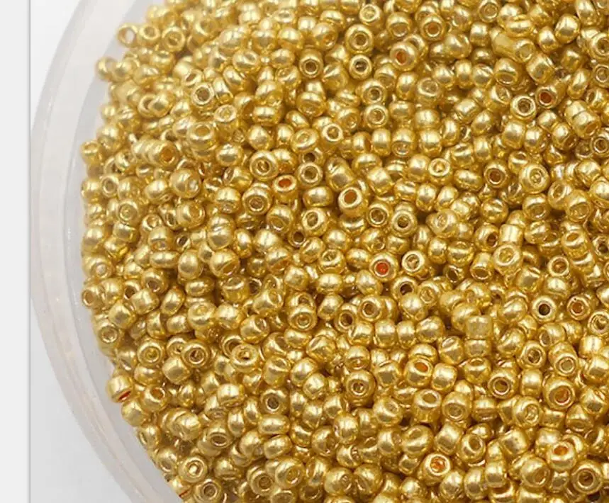 Стеклянные бусины разделители золотого цвета 1000 шт. 2 мм для изготовления
