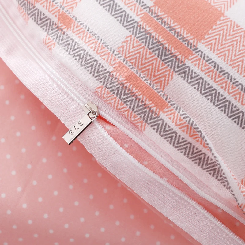 Пододеяльник в розовую клетку 220x240 наволочка из 3 предметов Комплект постельного