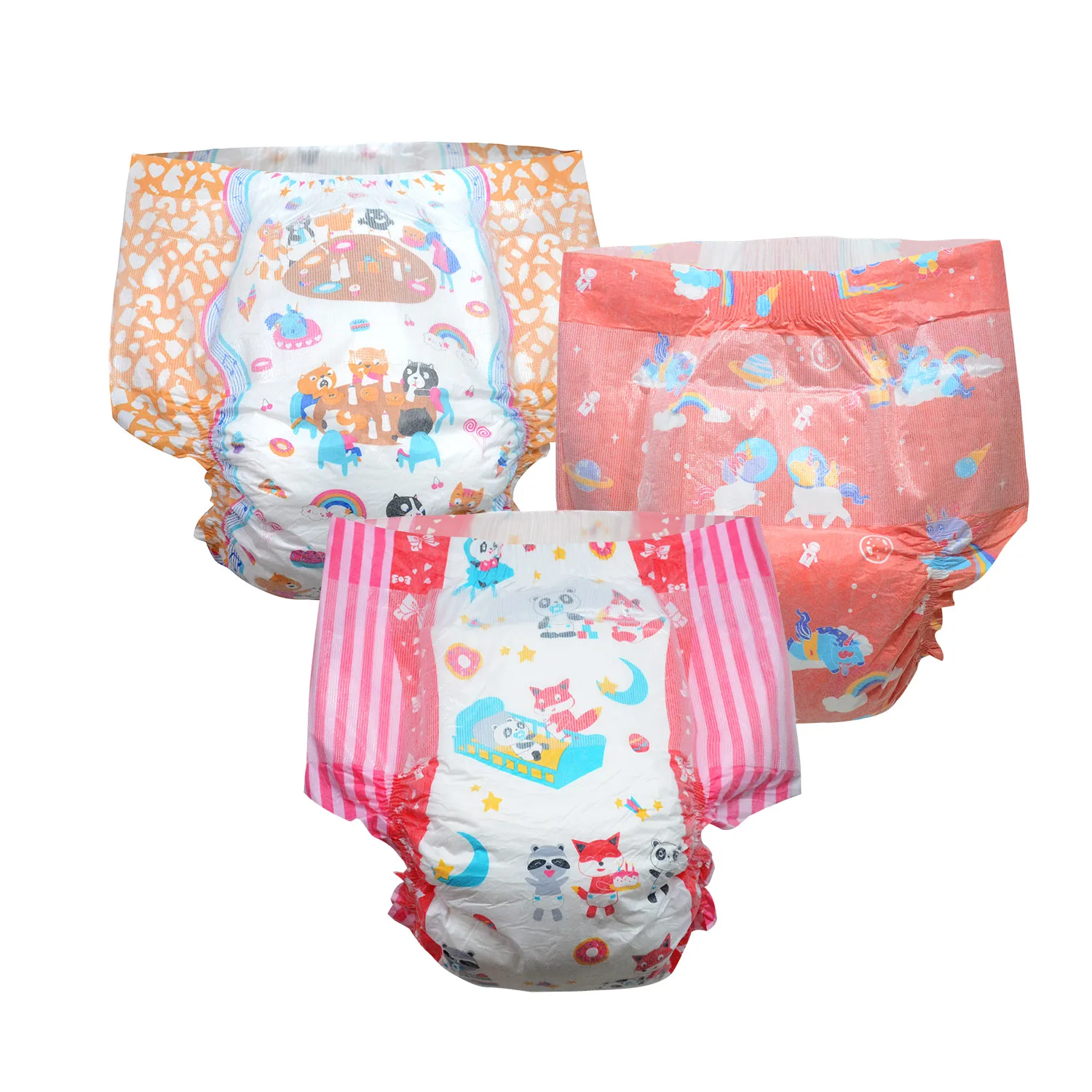 6 шт. в упаковке подгузники Rainbow Week ABDL стильные для мальчиков и девочек очень