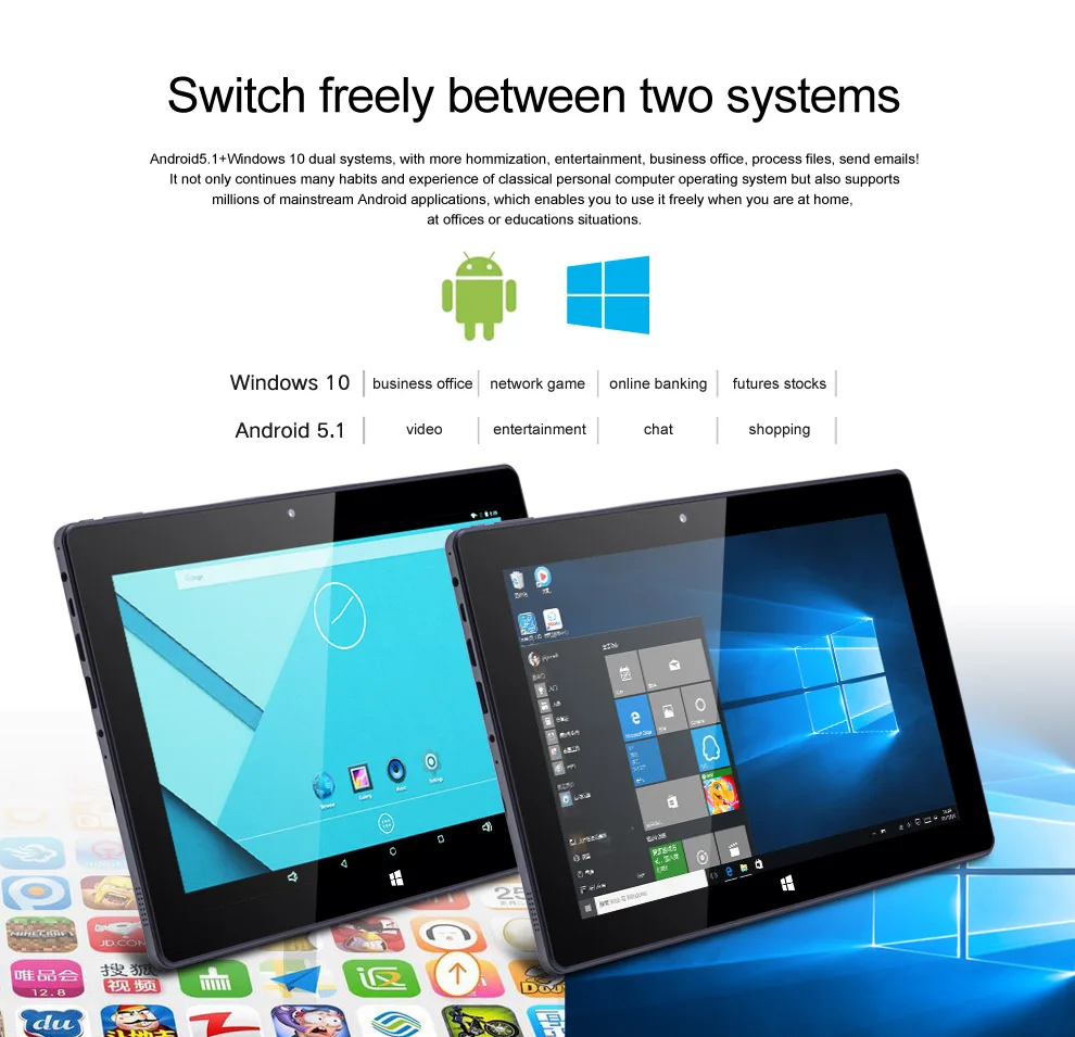 W10 2 в 1 планшетный ПК 10," ips 1280*800 Z8350 четырехъядерный двойной ОС Win10 Android 5,1 2G 32G/4G 64G HDMI Bluetooth 2.0MP/5.0MP