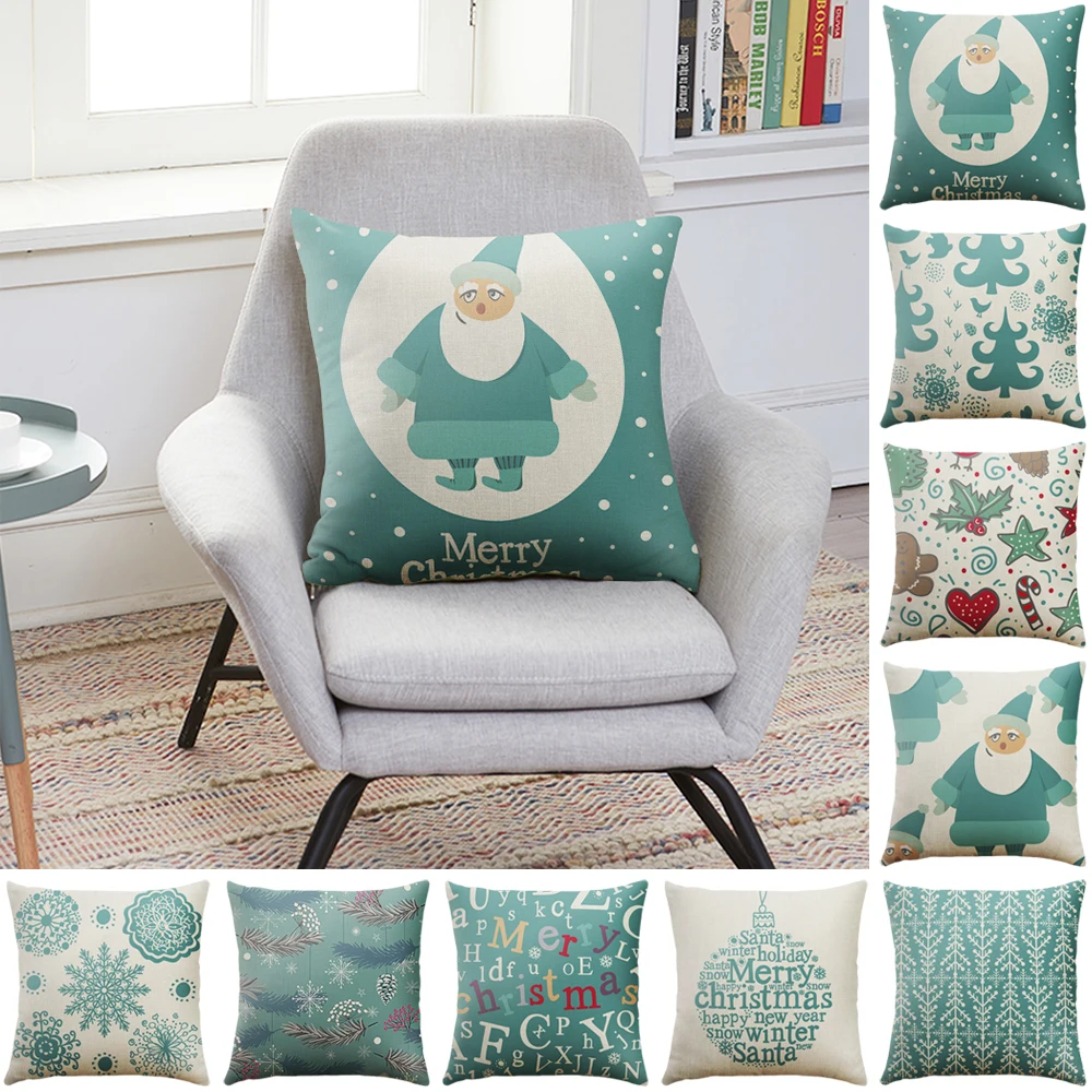 1 шт. веселое Рождество наволочка олень снежинка подушка мягкая льняная для