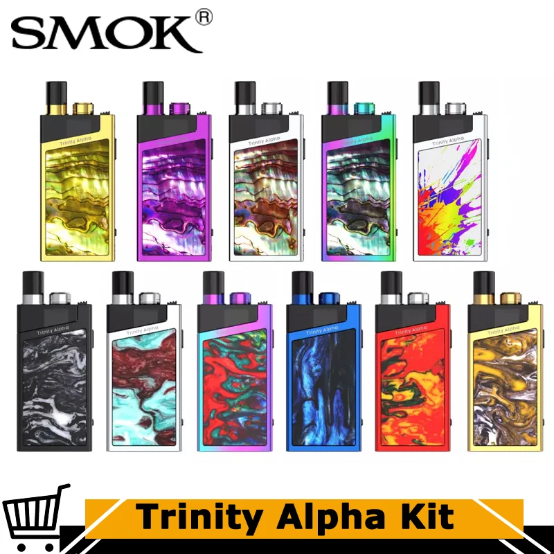 Оригинальный SMOK Trinity Alpha Vape комплект 1000 мАч батарея 2 8 мл картридж Nord Mesh 0.6ohm MTL 0.8ohm