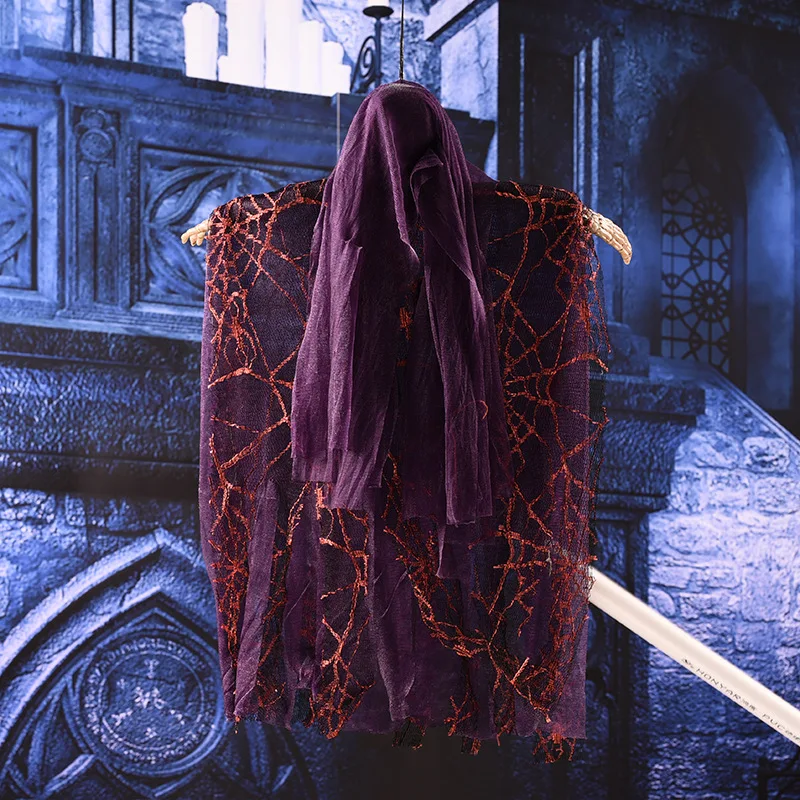 Хэллоуин висит призрак ведьмы подвесное украшение Электрический череп голос