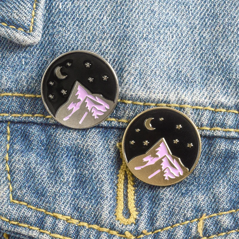 Круглая Золотая и Серебряная булавка в форме Луны брошь оптовая продажа швейная