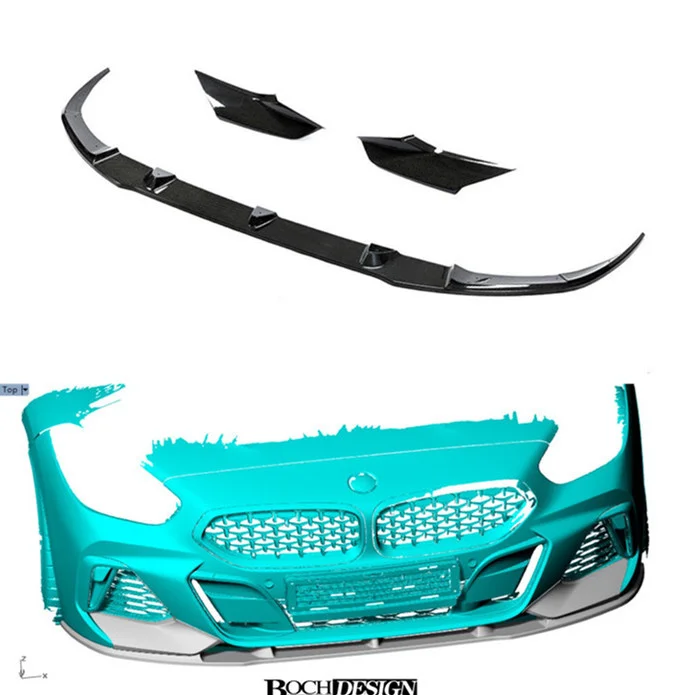 

Подходит для губ из углеродного волокна Bmw Новинка Z4 Модифицированная Передняя лопатка боковая юбка угловой ветровой нож окружающий компле...