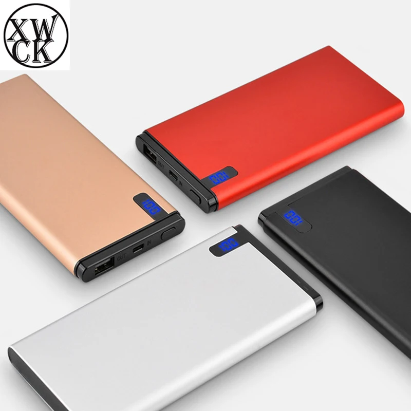 Ультратонкое портативное зарядное устройство 20000 мАч полимерное со светодиодной