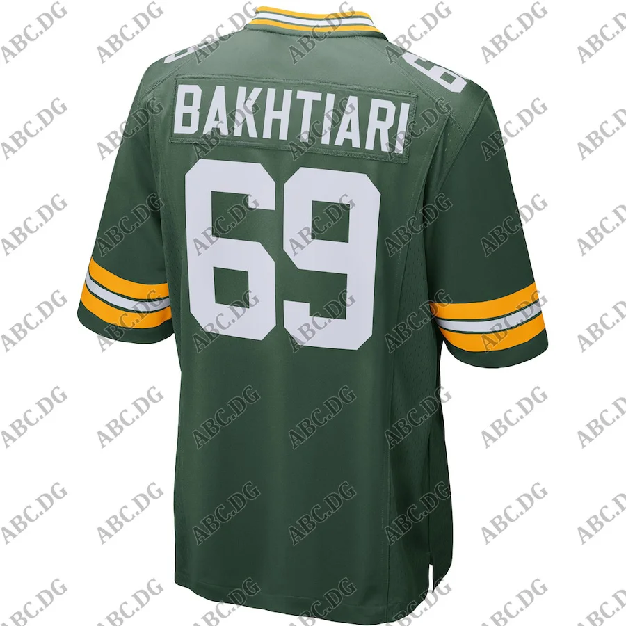 

Customized Stitch American Football Jersey Men Women Kid Youth Green Bay David Bakhtiari Green Game Player Jersey