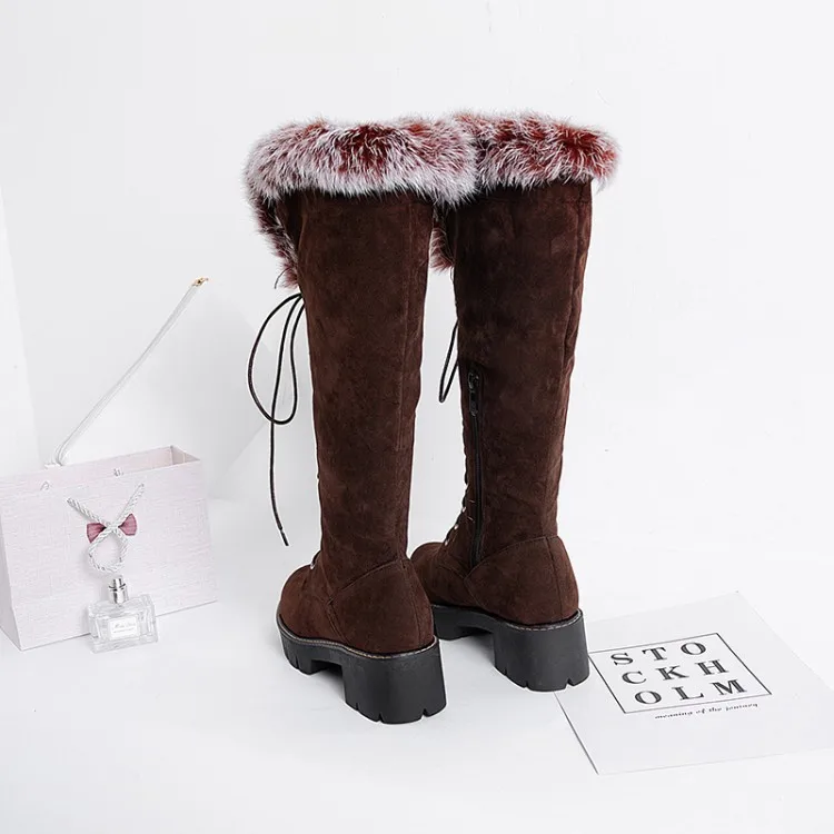 Ботинки женские зимние на шнуровке ботинки с молнией сбоку толстой подошве