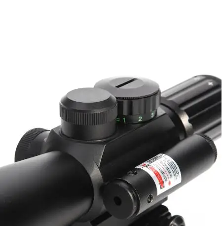 Прицел для винтовки M7 4X30 красно-зеленый мил-ДОТ сетка с боковым креплением