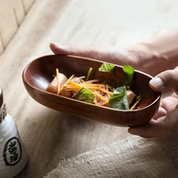 japanese creative small tray wooden solid wood tableware food tray dessert snack tableware household plate tableware