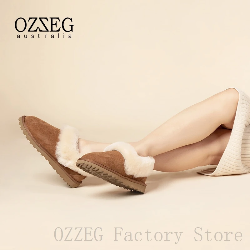 OZZEG/Роскошная брендовая Дизайнерская обувь Женская зимняя из натуральной замши