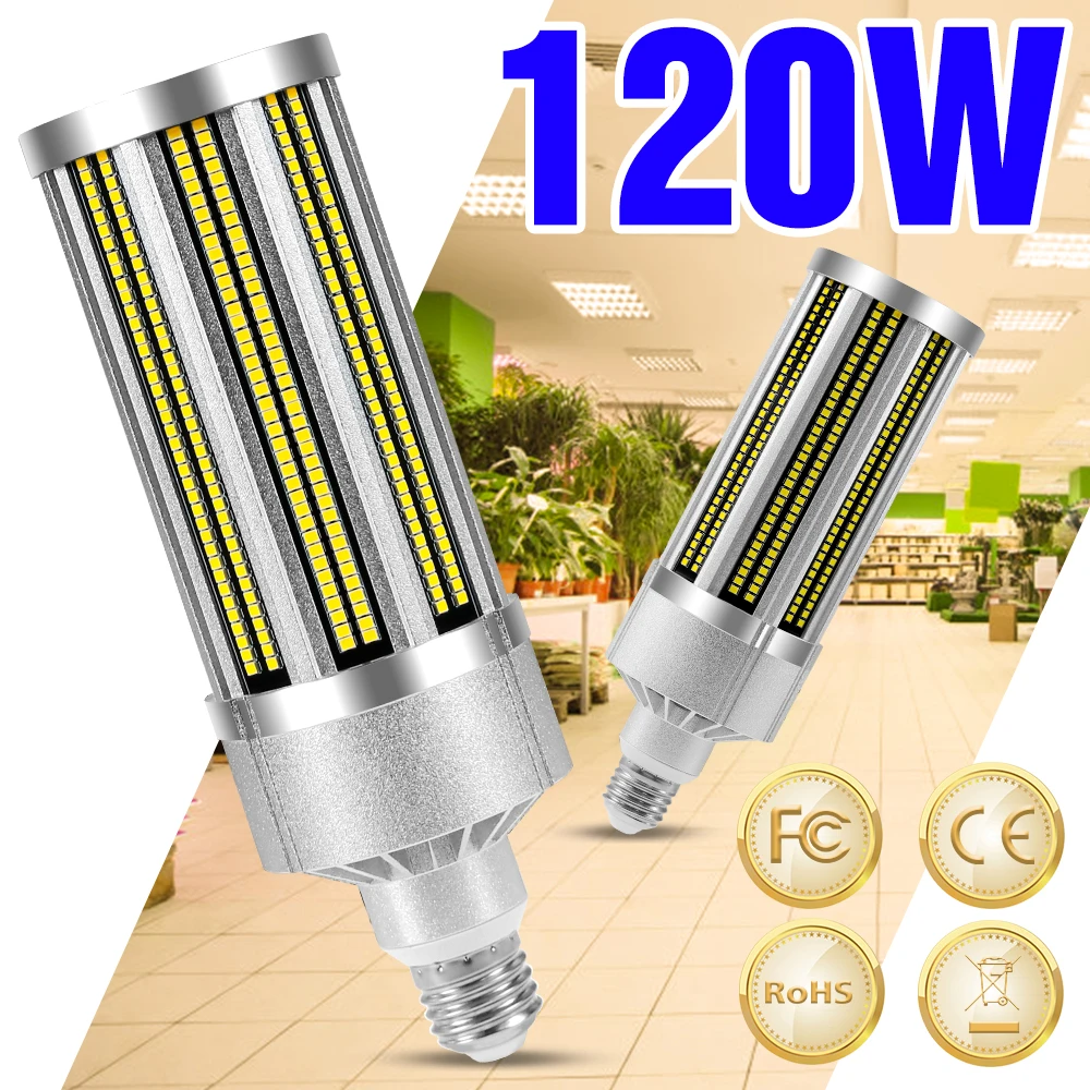 

120W Corn Lights E27 Light Bulb 220V Workshop Lamp 25W 35W 50W 54W 60W 80W LED Lamp E39 Chandelier 100W Industrial Lighting 110V
