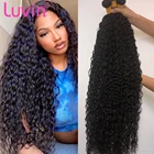 Волосы Luvin, пучки человеческих волос с глубокой волной, перуанпряди волос, 100% человеческие волосы Remy, пряди 28 30 32 40 дюймов для женского наращивания