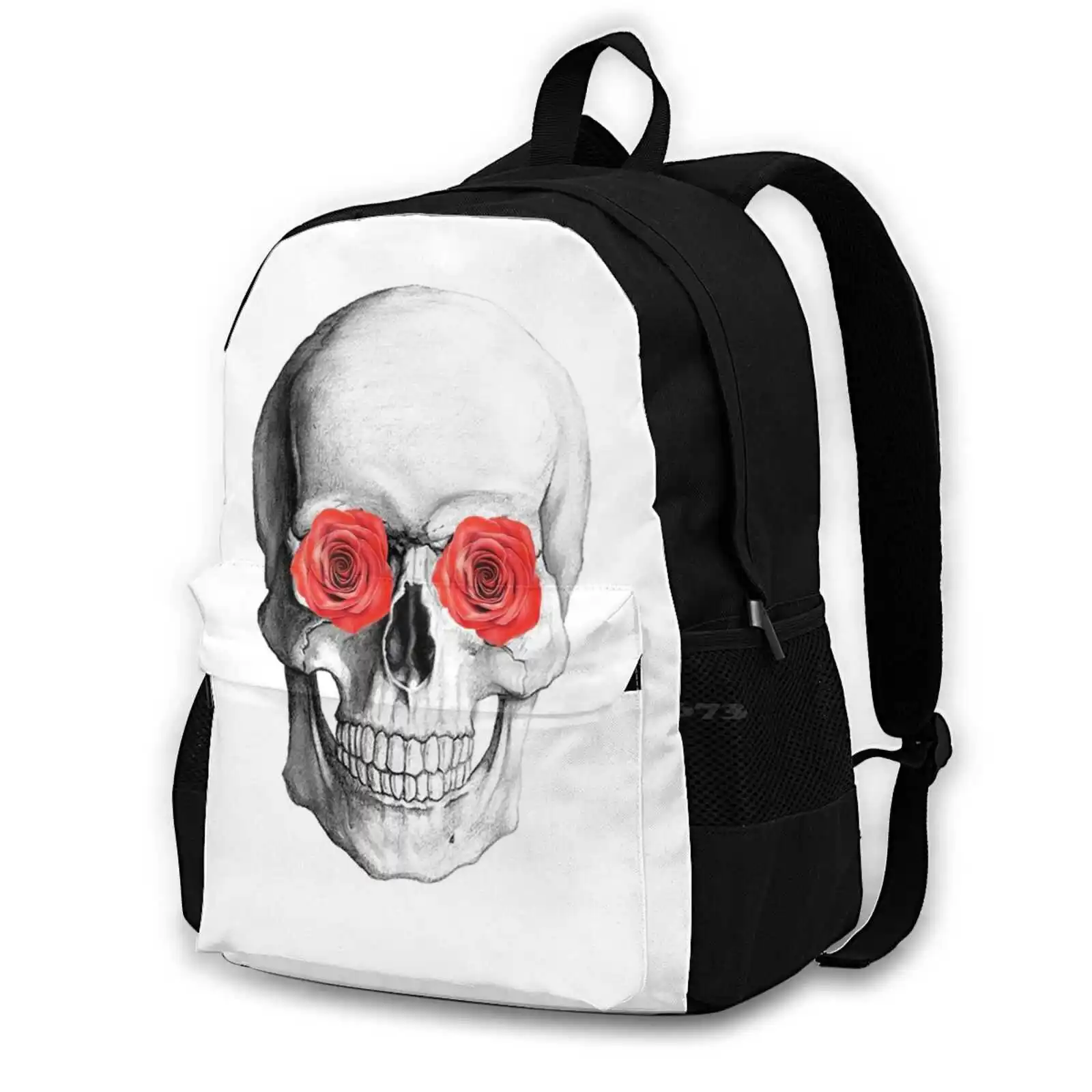Череп-Розы Новые поступления Сумки унисекс Студенческая сумка Рюкзак Розы