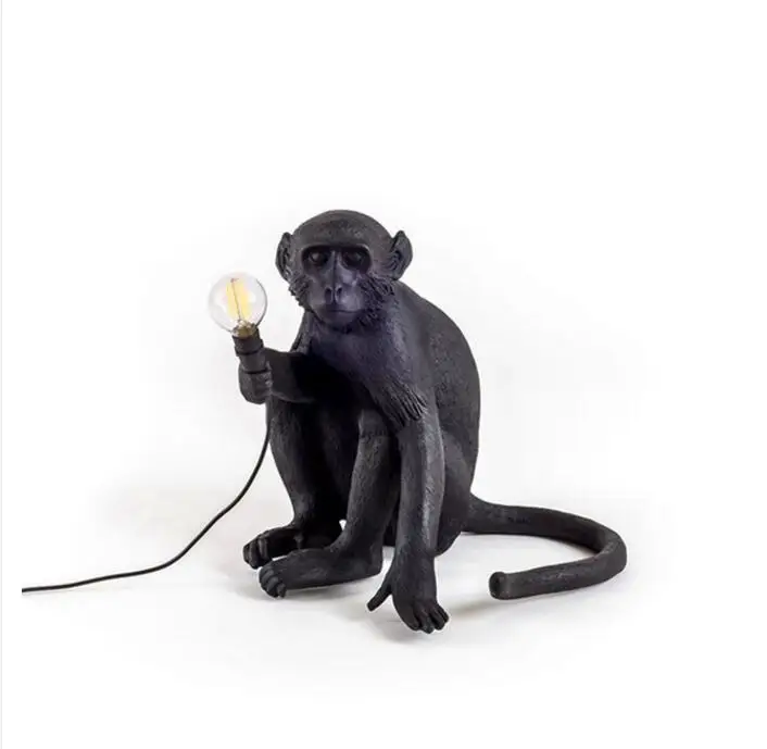 table lamp A Полимерная черная, белая, Золотая лампа в форме обезьяны, подвесной светильник для гостиной, лампы для художественного салона, кабинета, светодиодный светильник s lustre с E27, светодиодная лампа - Цвет корпуса: table lamp A