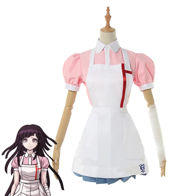 Японская игра супер Danganronpa Mikan Tsumiki косплей костюм униформа медсестры| |