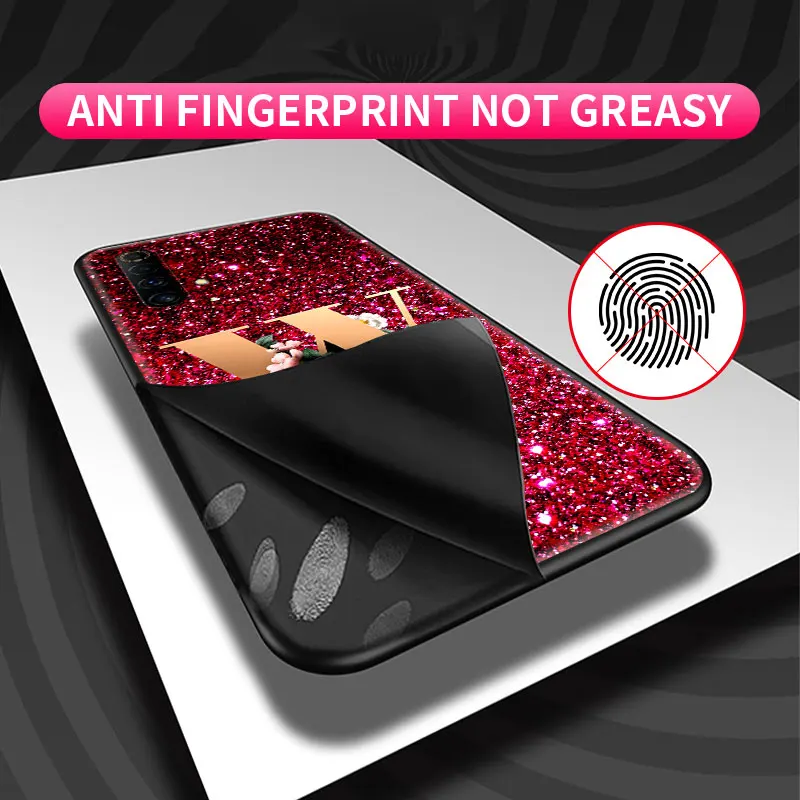 

Phone Case for Realme C3 6 5 7 XT C11 C15 X50 Pro 7i Black Silicone Soft Capas Matte Mobile Covers Cute Fashion Letter