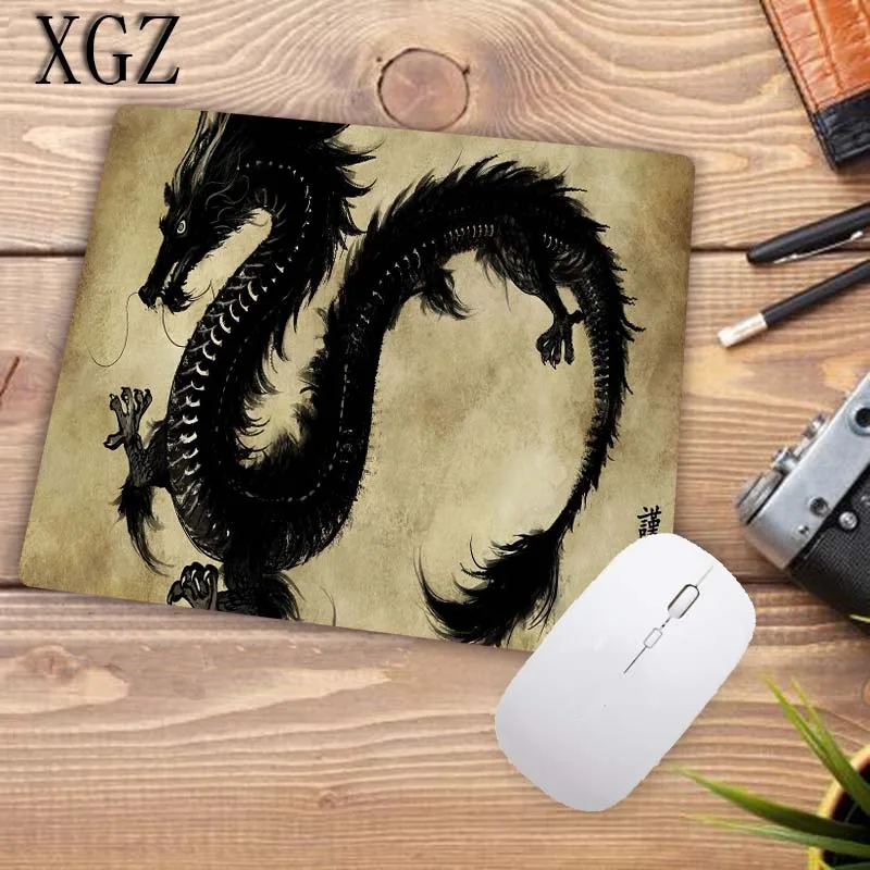 Коврик для мыши XGZ игровой резиновый с животными китайским драконом 22x18 см -