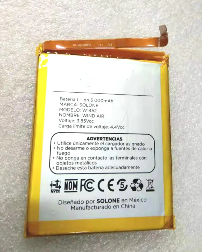 

Новая батарея 3000mAh W1542 для сотового телефона Solone W1542