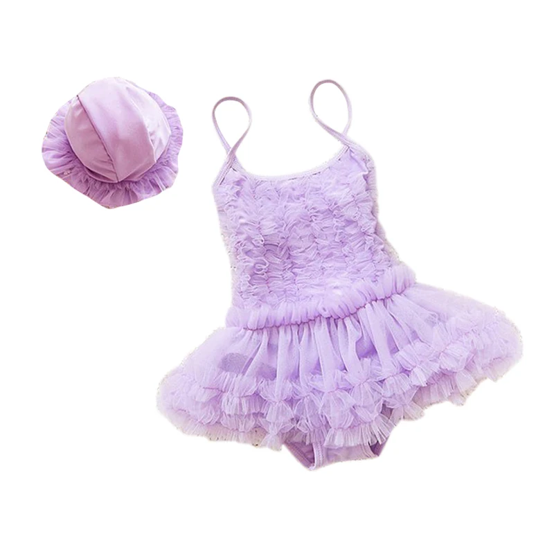 2019 г. платье для маленьких девочек купальный костюм с кружевным верхом + шляпа