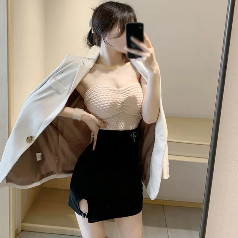 

Summer New Women Solid Color Irregular Office Skirts Ladies High Waist Elegant Temperament Slim Hip Skirt