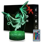Дракон Ночной светильник ABS база с акриловый светильник борад 3D Иллюзия детский Спальня мультфильм настольная лампа на день рождения рождественские подарки