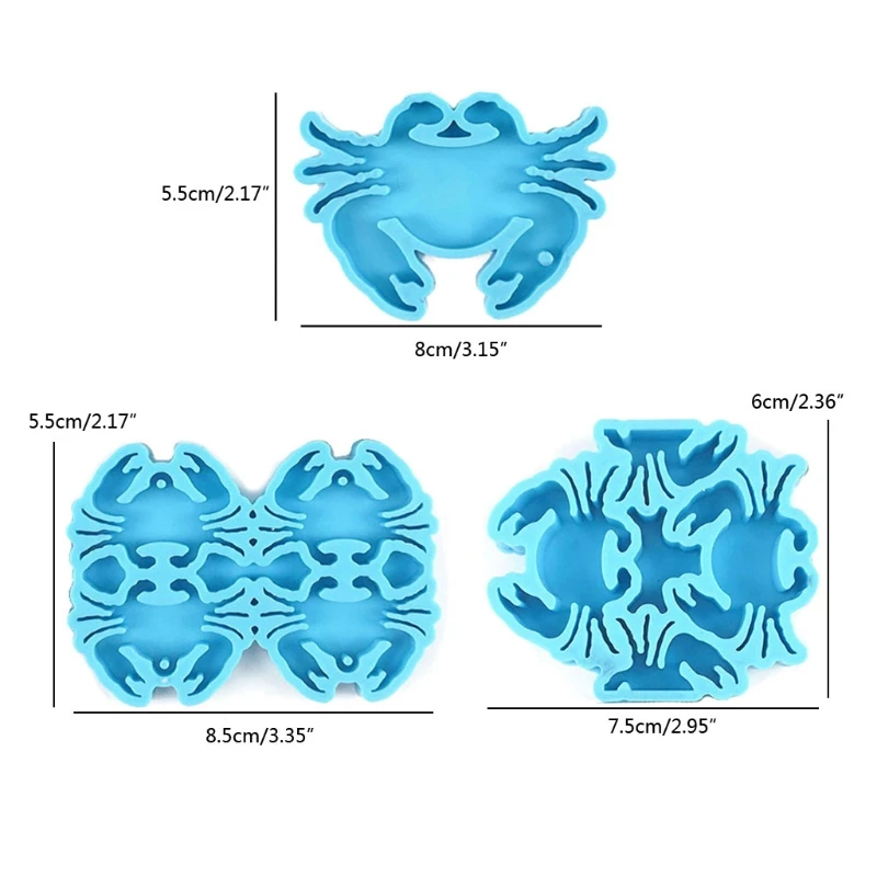 

Crab Series Keychain Epoxy Resin Mold Jewelry Earrings Pendants Silicone Mould DIY Crafts Decorations Casting Tools