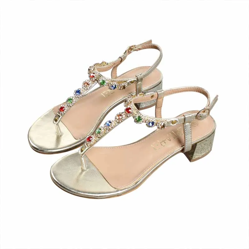 

Large Size Bohemian Sandals 2021 Summer Med Female Shoe Block Heels Flip Flops Platform All-Match Big Boho Gladiator Medium Girl