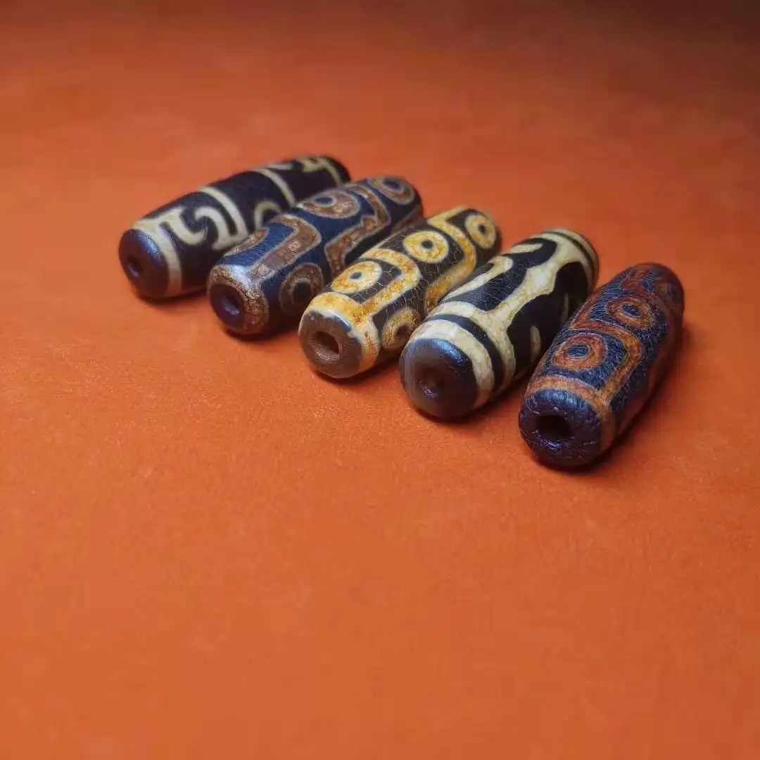 1pcs/lot Three Eyes Magic Apparatus Nine Orange Red Teeth Yellow God of Wealth Sun Moon Star Energy Dragon Agate Dzi Beads - купить по