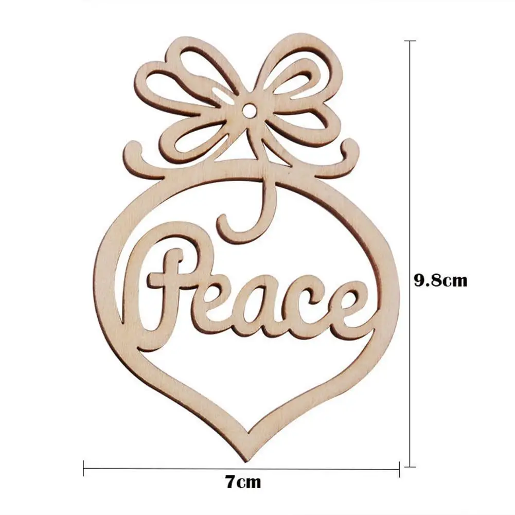 6PCS Merry Christmas Wooden Hollow Hanging Ornaments DIY Wood Crafts Xmas Tree Home Party Decorations | Дом и сад