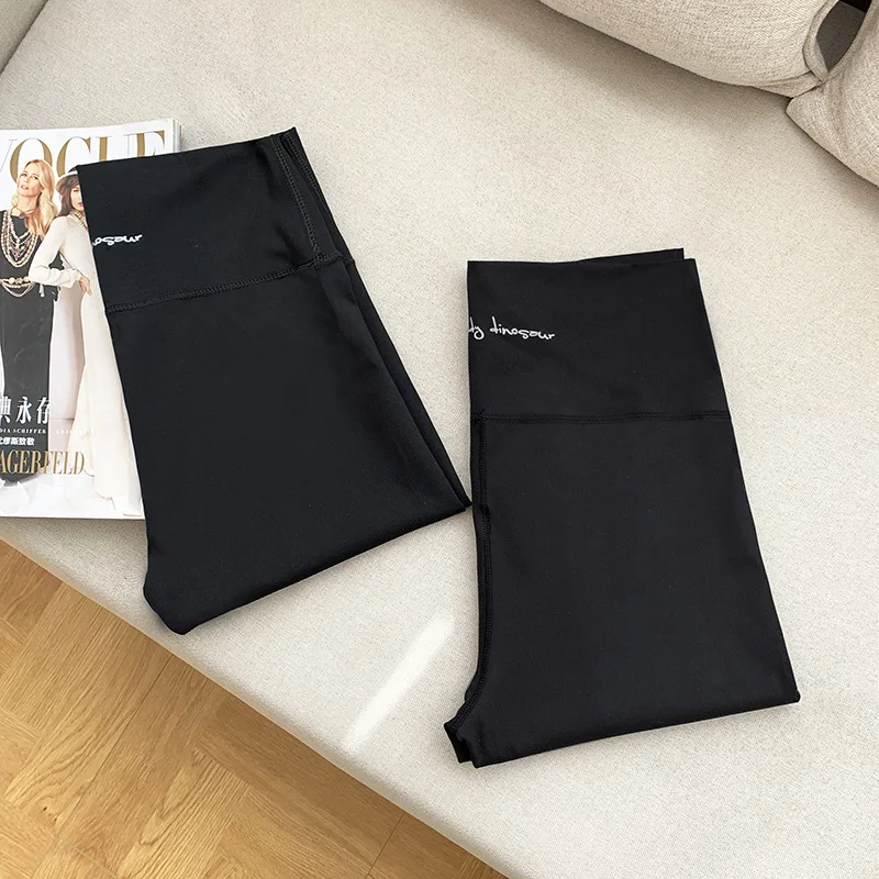 Разборчивого с завышенной талией леггинсы для фитнеса женщин брюки сплошной