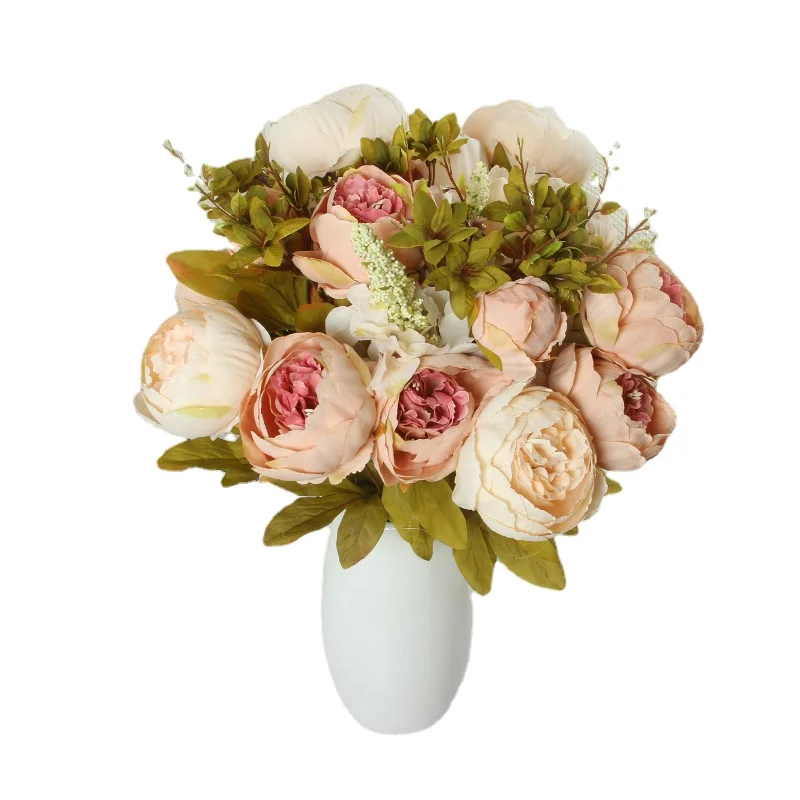 13 голов пиона в европейском стиле искусственная фотография Свадебная версия