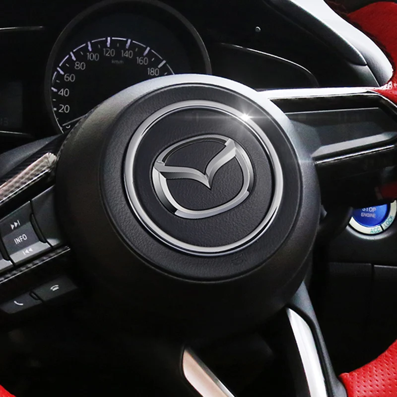 

Car Steering Wheel Trim Circle Sequins Ring Cover Sticker for Mazda 3 Axela CX-5 CX5 Accessories 2017 2018 2019 2020 2021 2022