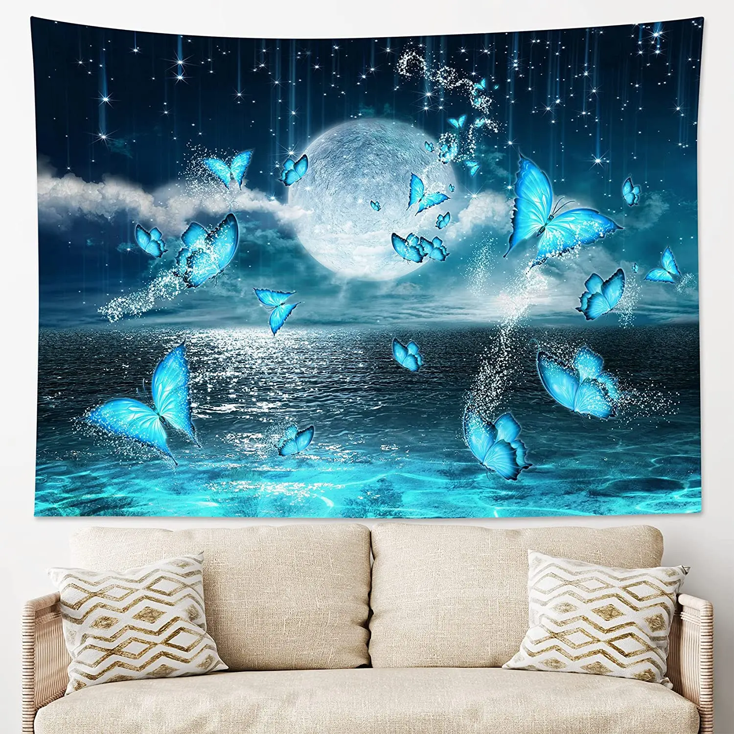 Настенный подвесной океан психоделический Чирок от Ho Me Lili гобелен звездное небо