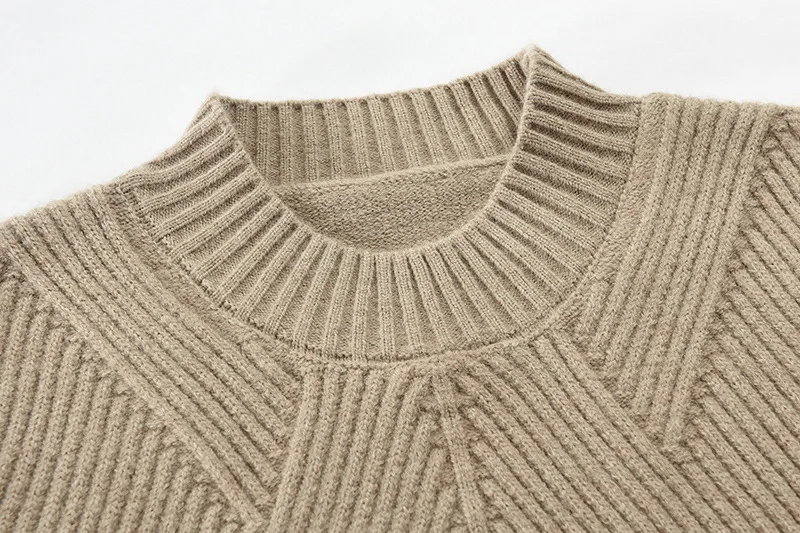 

2021 Autumn Warm Turtleneck Men Sweater Men Fashion Solid Knitted Sweaters Men's Casual Round Neck Slim Pullover Jumper men
