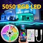 Новинка 2021, светодиодная ленсветильник 5050 RGB 2835, 10 м, 5 м, светодиодсветильник лента s rgb, Диодная лента, гибкая лента с Bluetooth-управлением, адаптер постоянного тока 12 В