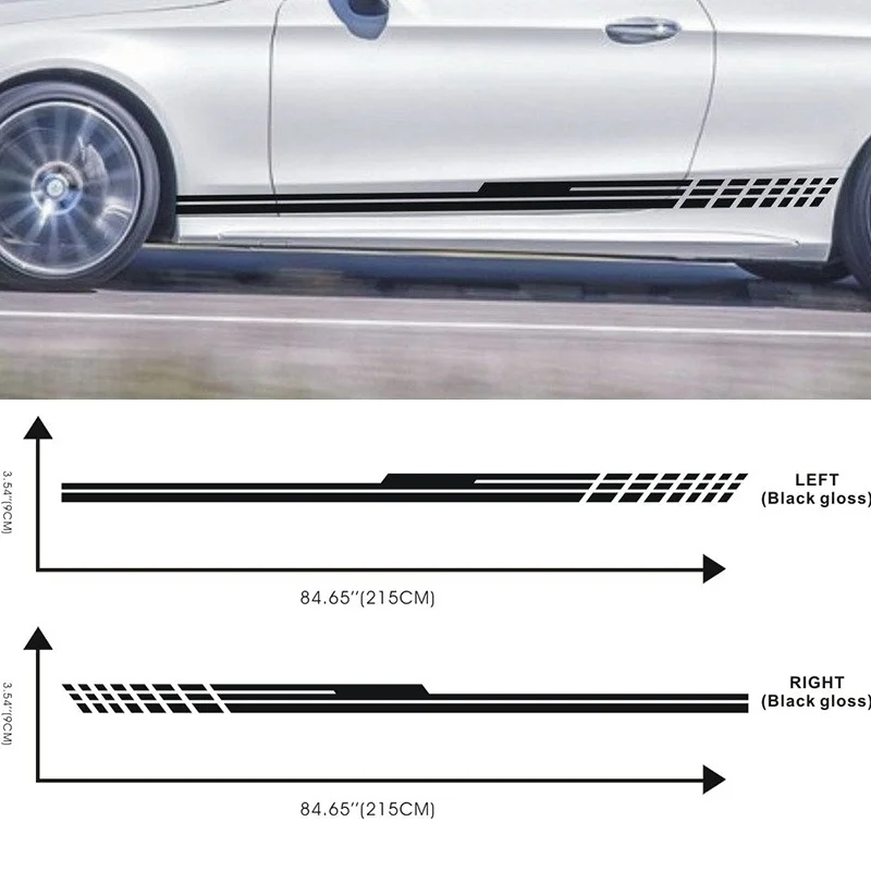 Для (1 пара/2 шт.) Автомобильные спортивные полосы для C класса виниловая наклейка
