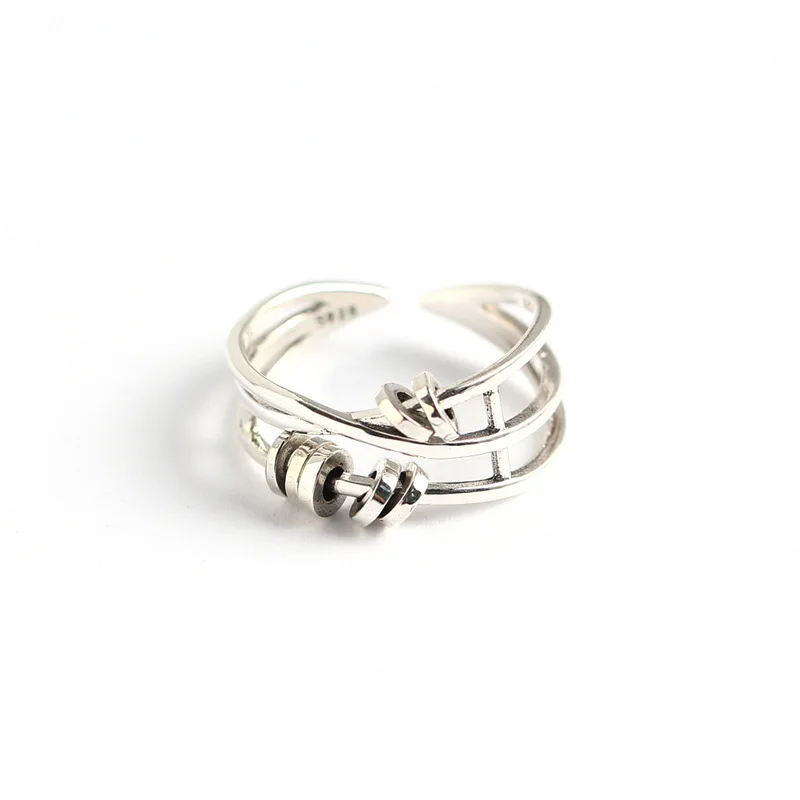 

YBB61 925 Sterling Silver multi-layer cross smart ring
