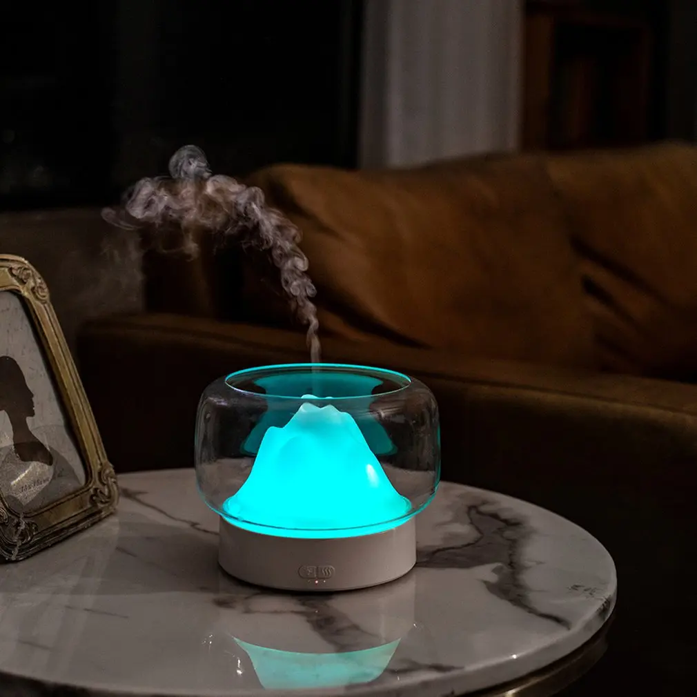 

Ultrasonic Air Humidifier Aroma Diffuser Mountain View 400ML Essential Oil Aromatherapy Difusor LED Lamp Humidificador