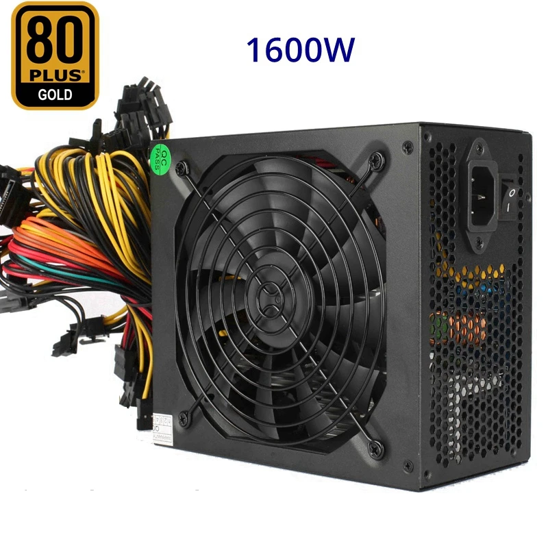 PC Sever ATX источник питания 1600W 80 Gold Altcoin криптомонета PSU горная установка GPU для GTX1080 1060 RX470 480 570 Eth и т. Д. BTC XMR A